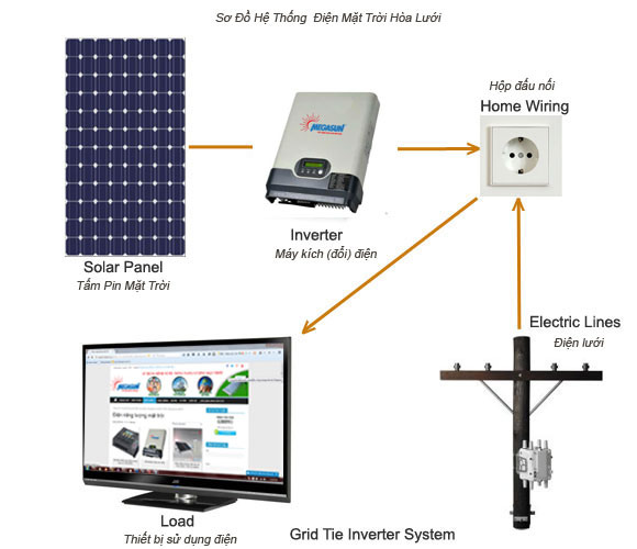 Hệ thống pin năng lượng mặt trời hòa lưới 1000W